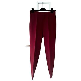 Calças Gucci em seda e lã vermelhas Bordeaux