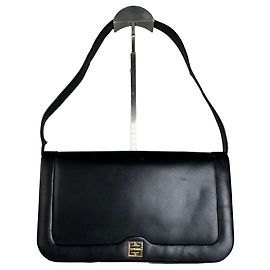 Borsa a Tracolla Vintage Givenchy in Pelle Nero Oro Nero