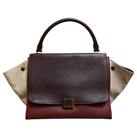 Bolsa Satchel Trapeze em couro tricolor Medium Céline Outro