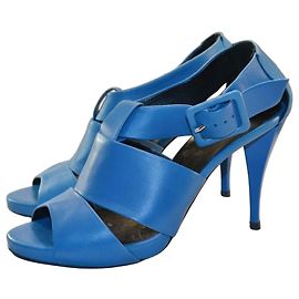 Pierre Hardy Sandali con Tacco in Pelle Blu Blu