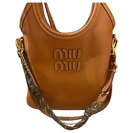 Miu Miu Saco tote em couro castanho Marrom