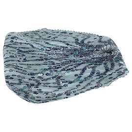 Hermès Sciarpa plissettata in seta Hermes Vintage Light Blue Dancing Pearls Blu