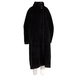 Autre Marque Schwarzer Wollmantel Schwarz