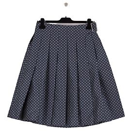 Autre Marque Saia midi plissada com bolinhas azul marinho MITHRIDATE Azul marinho