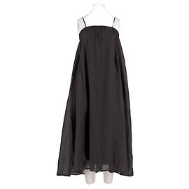 Autre Marque Vestido midi de algodón negro BITE Negro