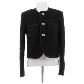 Céline Schwarze Jacke aus Wolle kurz Schwarz