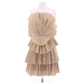 Autre Marque AJE Gold Kleid Beige aus Polyester Größe 8 Beige