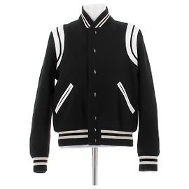 Autre Marque Giacca bomber nera SAINT LAURENT in lana Nero
