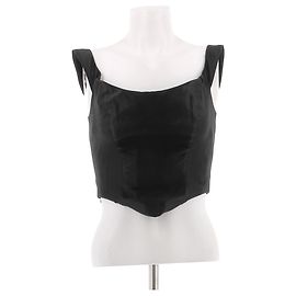 Autre Marque ROZIE CORSET Black Satin Corset Grey