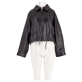 Sandro Chaqueta de cuero negra Talla 38 Negro