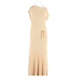 Autre Marque DISSH Beiges Baumwollkleid mit Streifen Beige