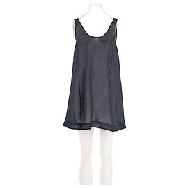 Autre Marque Vestido corto de seda gris ARKET con encaje Gris