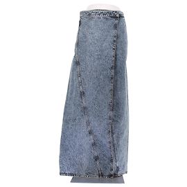 Alaïa Ausgewaschene Denim-Jeans mit Rock Blau