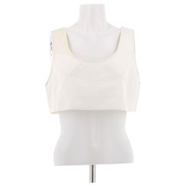 Miu Miu Weißes Baumwoll-Crop-Top Weiß