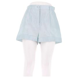 Pantalones cortos de seda azul Dolce & Gabbana Azul