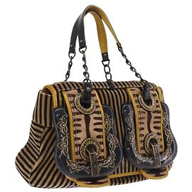 FENDI Bolso de hombro con cadena de terciopelo beige Otro