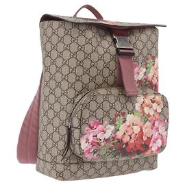 GUCCI GG Blooms Backpack PVC Beige Silver 405019 Other