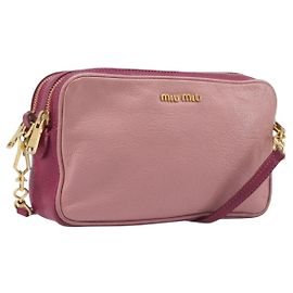 Miu Miu Sac à épaule en cuir Rose Or Autre