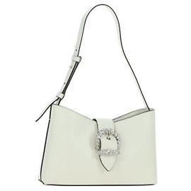 Jimmy Choo Cheri Crystal Hobo Shoulder Bag Leather White Silver Altro