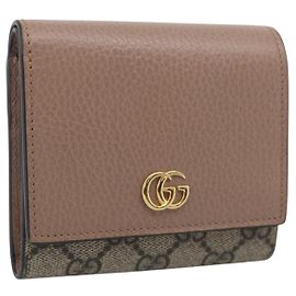 GUCCI Bifold Wallet Leather Pink Silver 598587 Other