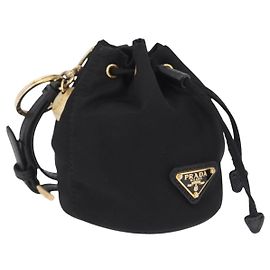 PRADA Pochette Nylon Black Gold Autre