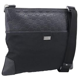 GUCCI GuccissimaGG Shoulder Bag Leather Black Silver 161822 Altro