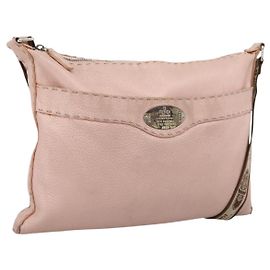 FENDI Celeria Shoulder Bag Leather Beige Silver 8BT093 Altro