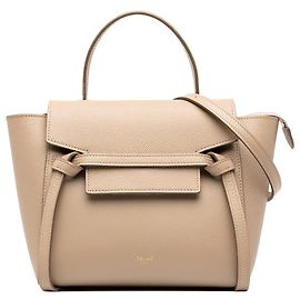 Céline Bolso cinturón Celine Nano de piel de becerro granulada Beige Beige
