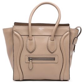 Céline Celine Bolsa Luggage Micro em couro marrom Marrom Carne