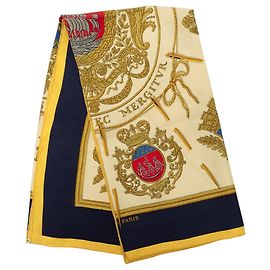 Hermès Beige Les Armes de Paris Seidentuch 90 Beige