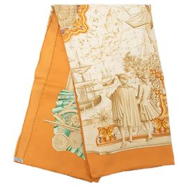 Hermès Beige Azulejos Silk Scarf 90 Beige