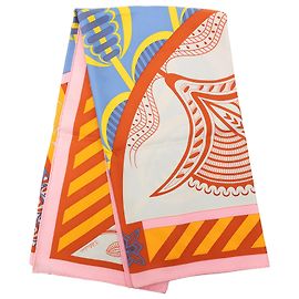Hermès Orange Geometrie Cretoise Seidentuch 90 Orange