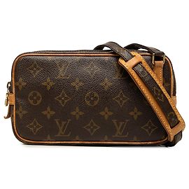 Louis Vuitton Brown Monogram Pochette Marly Bandouliere Marron