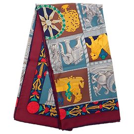 Foulard in seta Hermès Blue Torana 90 Blu Altro