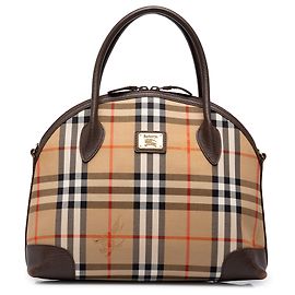 Borsa Dome Burberry Beige Haymarket Check Canvas Beige