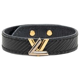Louis Vuitton Black Epi Twist It Armband Schwarz
