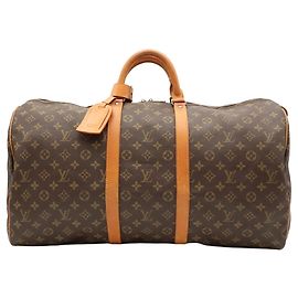 Bolso Boston Louis Vuitton Monogram Keepall 55 Castaño Monograma
