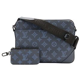 Louis Vuitton Monogram Shadow Duo Schultertasche Marineblau
