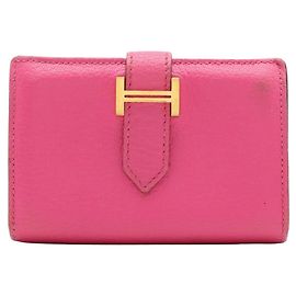 Hermès Hermes Bearn Card Case in Rose Shocking Pink