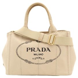 Prada Canapa Tote Bag/Schultertasche Beige