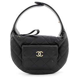 Sac à main rond Chanel Matelassé Noir