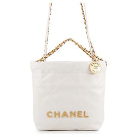 Chanel 22 Mini Coco Mark Handtasche Weiß