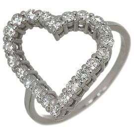 Anel Gucci Heart #9 com diamantes Dourado