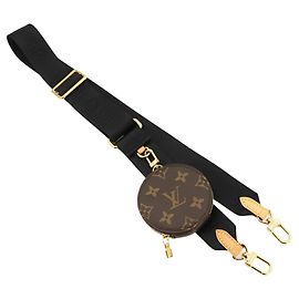 Louis Vuitton Monogram Shoulder Strap with Coin Purse Black