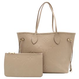 Louis Vuitton Monogram Empreinte Neverfull MM Tote Bag Grau
