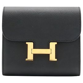 Hermès Hermes Constance Compact Bi-fold Wallet Black