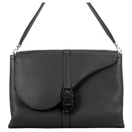 Christian Dior Schultertasche aus schwarzem Leder Schwarz