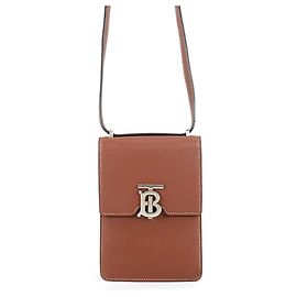 Borsa a tracolla Burberry Robin TB Leather Marrone