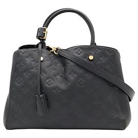 mala Louis Vuitton Monogram Empreinte Montaigne MM Preto