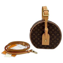 Louis Vuitton Monogram Vanity Round Handtasche Braun